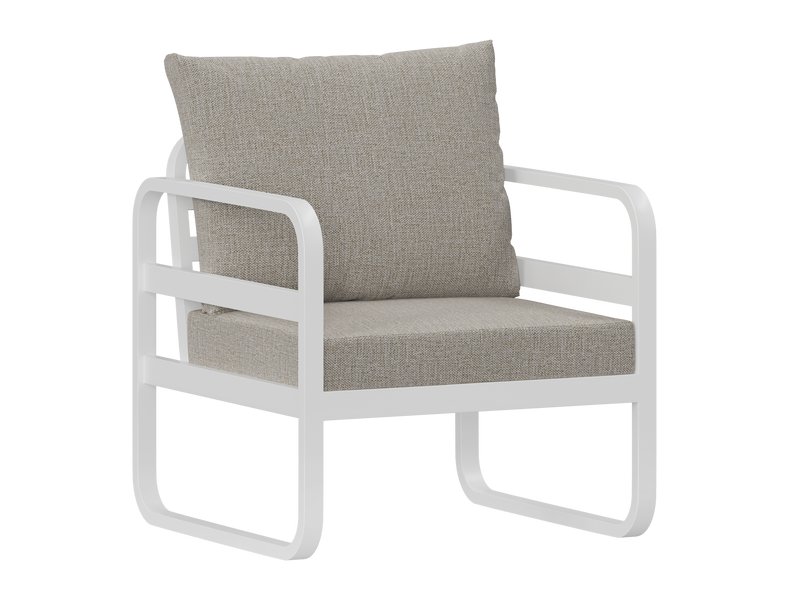 Кресло Лигеро Рогожка Серый/Белый