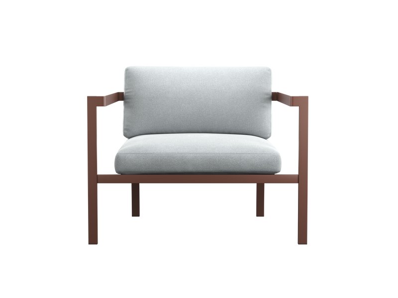 Кресло Лотус Рогожка Голубой/Коричневый